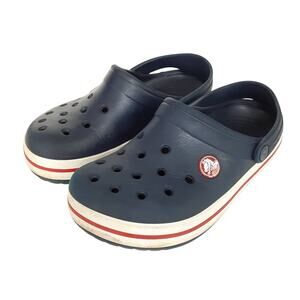 Crocs Kids Crocband Clogs Slip On Navy Blue Stripe Boys 12/13 Water Shoes Retro